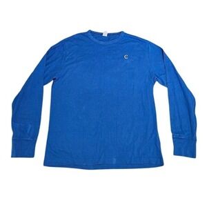Todd Snyder x Champion Long Sleeve Graphic T-Shirt Men Large Blue Logo Crew Neck